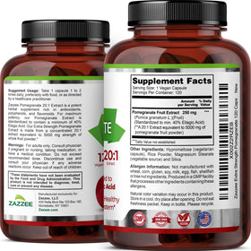 Capsules d'extrait de grenade Zazzee en main