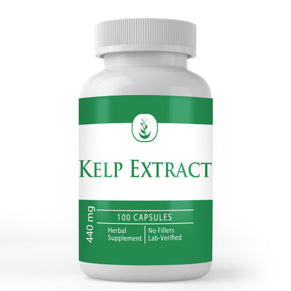 Capsules d'extrait de Kelp PURE ORIGINAL INGREDIENTS en vue de face