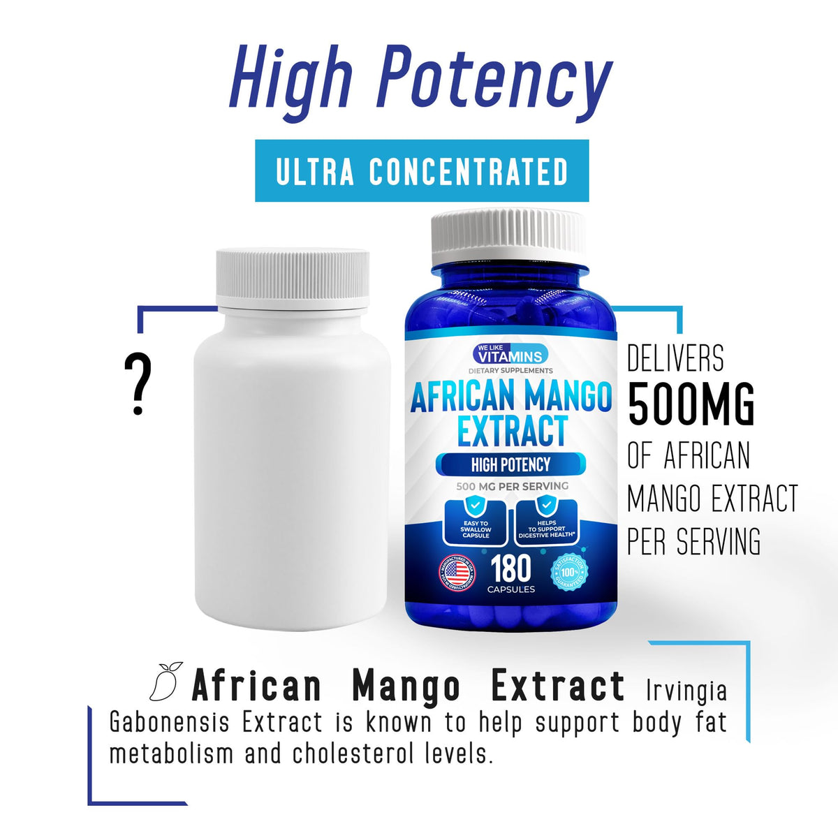 Capsules d'extrait de mangue africaine sur une cuillère