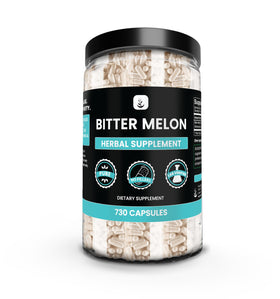 Capsules d'extrait de melon amer PURE ORIGINAL INGREDIENTS, vue de face