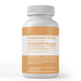 Capsules d'extrait de papaye PURE ORIGINAL INGREDIENTS sur fond blanc