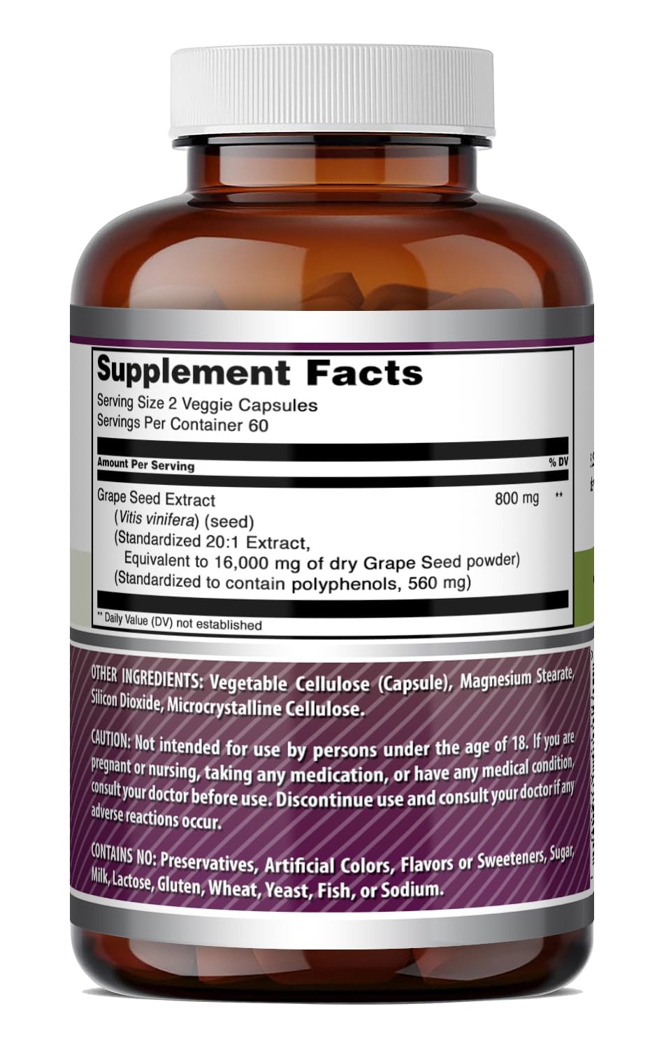 Capsules d'extrait de pépin de raisin Amazing Nutrition dans une cuillère