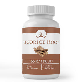 Capsules d'extrait de racine de réglisse PURE ORIGINAL INGREDIENTS face avant