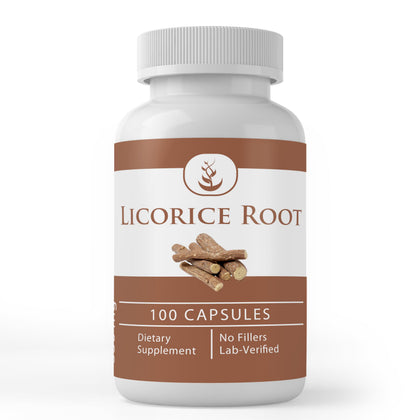 Capsules d'extrait de racine de réglisse PURE ORIGINAL INGREDIENTS face avant