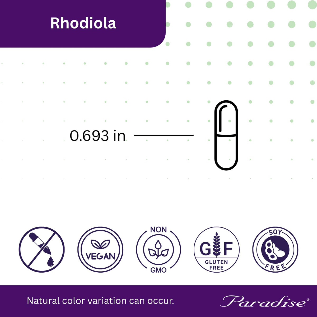 Capsules d'extrait de Rhodiola avec plantes en arrière-plan