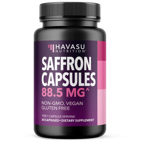 Capsules d'extrait de safran HAVASU NUTRITION, vue de face