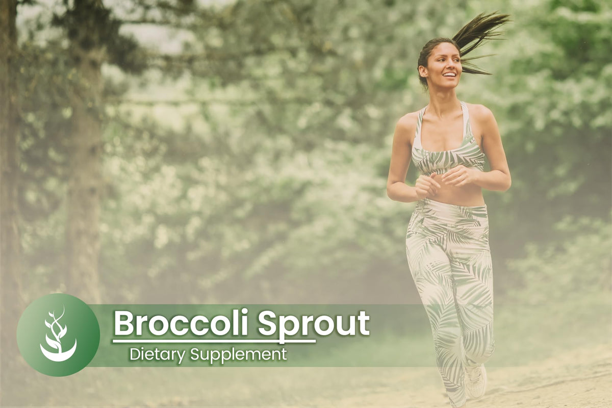 Capsules d'extraits de brocoli sur fond neutre