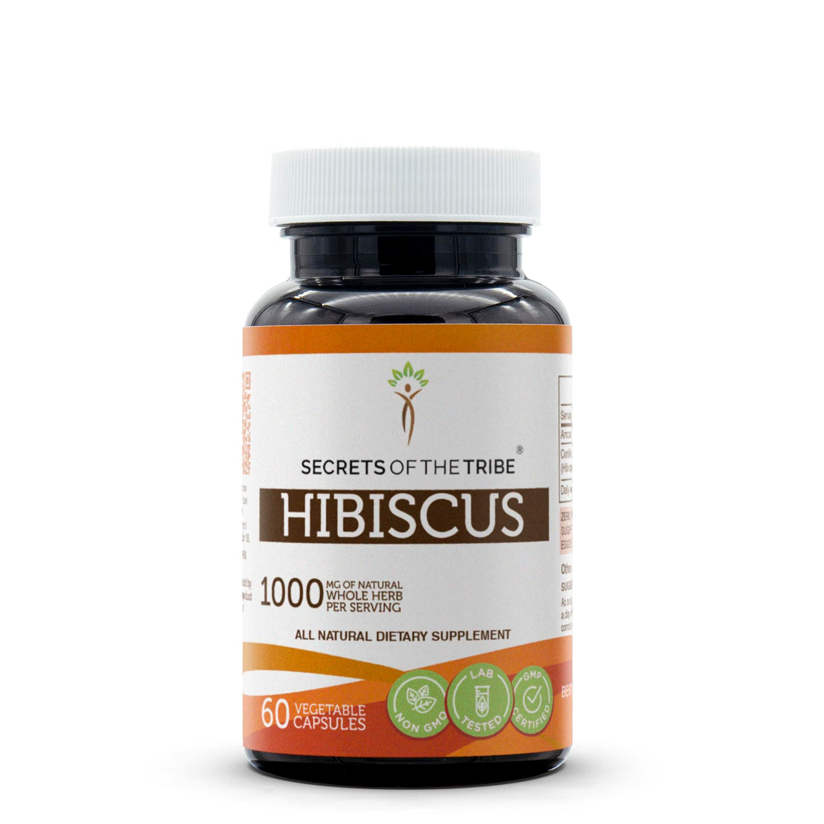 Capsules d'Hibiscus Secrets of the Tribe 1000 mg vue de face