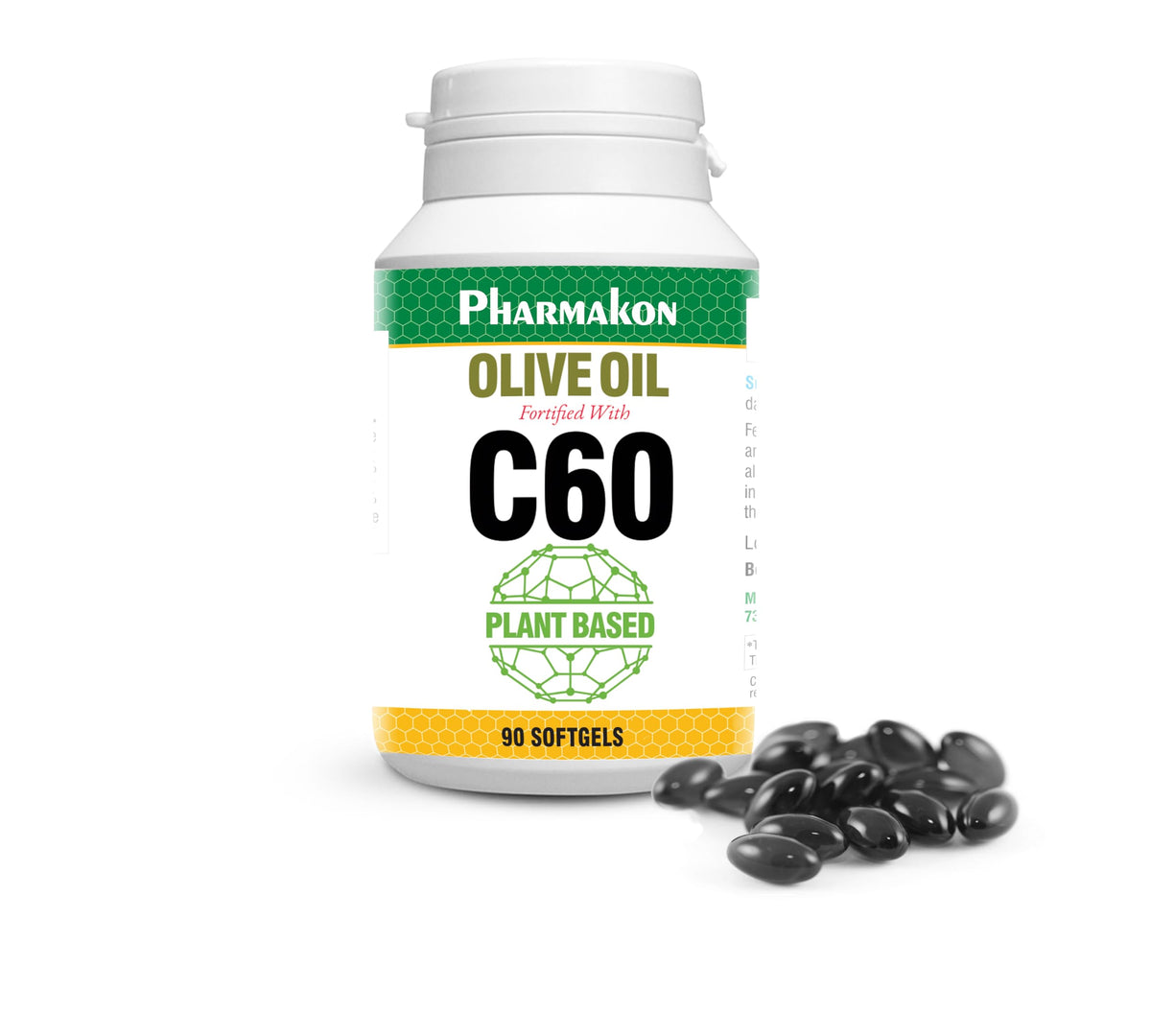 Capsules d'Huile d'Olive Enrichies C60 PHARMAKON - vue de face