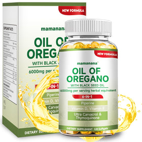 Capsules d'huile d'origan bio mamanana 6000mg vue de face