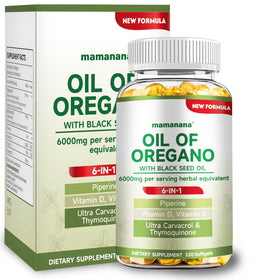 Capsules d'huile d'origan Mamanana en boîte