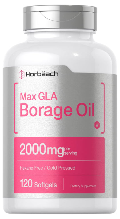 Capsules d'huile de bourrache Horbäach 2000 mg en bouteille