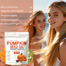 Capsules d'Huile de Graines de Citrouille KITABIO ouvertes montrant les softgels