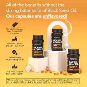 Capsules d'huile de graines noires et curcuma HAVASU NUTRITION, format de 30 capsules