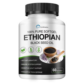 Capsules d'huile de graines noires éthiopienne OOLUNESSAOO en boîte