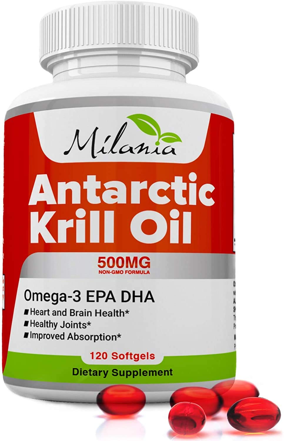 Capsules d'huile de krill de l'Antarctique MILANIA 120 softgels