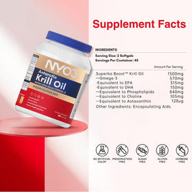 Capsules d'huile de krill NYO3 en gros plan
