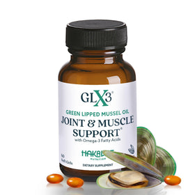 Capsules d'huile de moules vertes GLX3 de HAKA Life Nutrition, vue de face