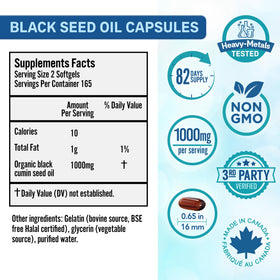 Capsules d'huile de nigelle Bio Absorb en gros plan