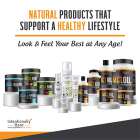 Capsules d'Huile MCT Bio Intentionally Bare sur une table