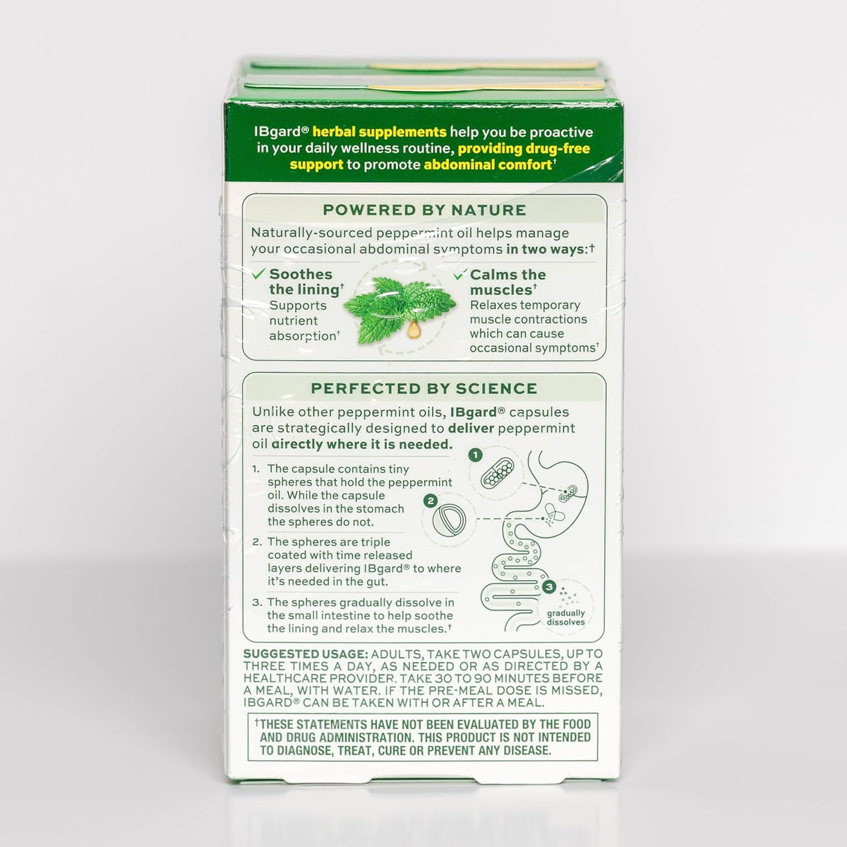 Capsules d'IBgard prêtes à être utilisées
