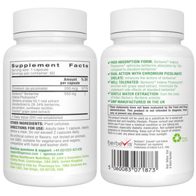 Capsules d'Igennus Berberine Phytosome sur un fond neutre