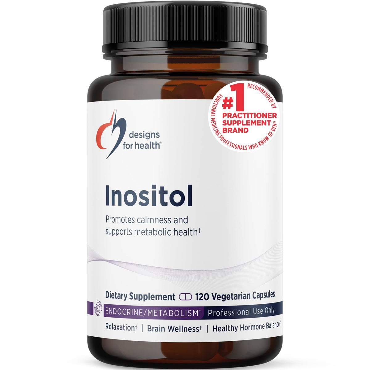 Capsules d'Inositol Designs for Health, 120 capsules en flacon