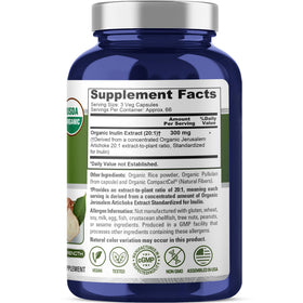 Capsules d'Inuline Biologique NusaPure en gros plan