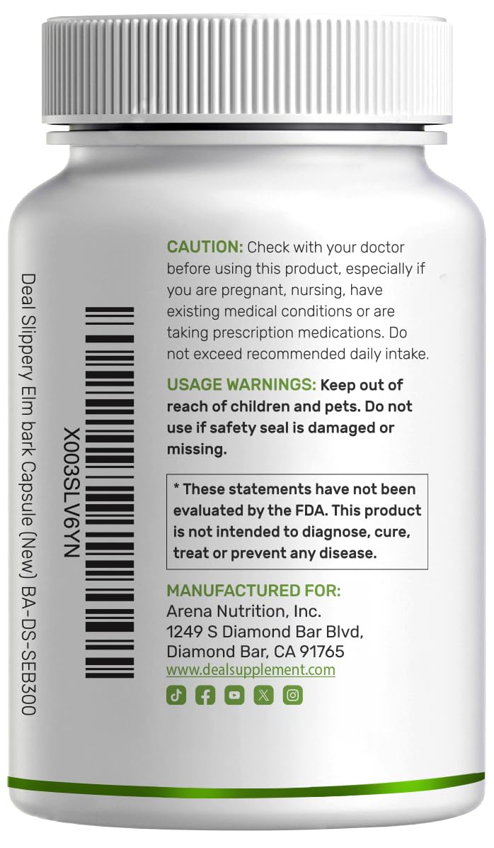 Capsules d'orme glissant DEAL SUPPLEMENT avec un fond naturel