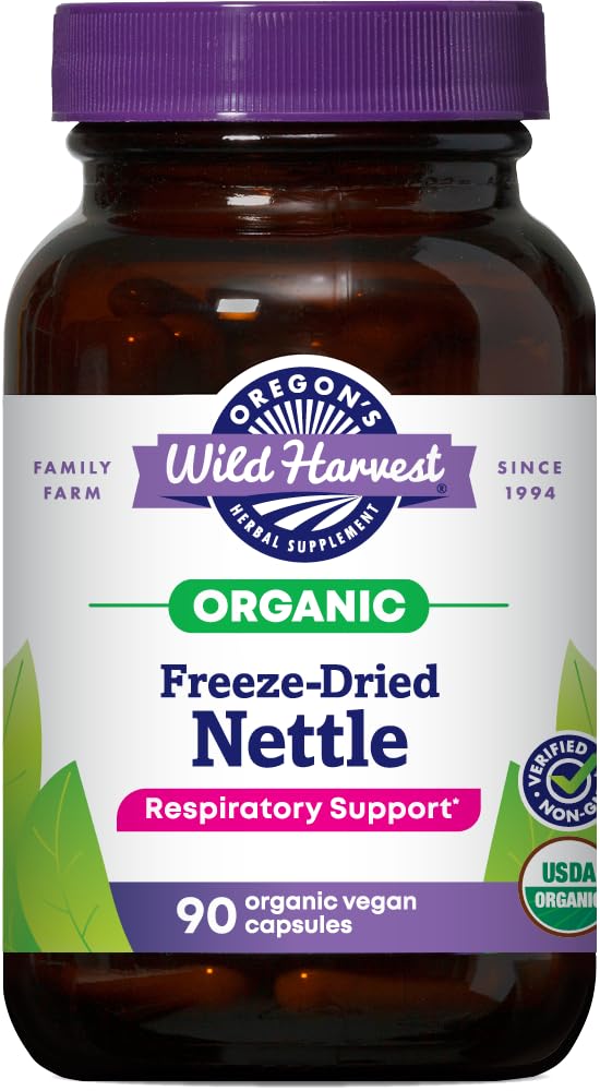 Capsules d'Ortie Bio Oregon's Wild Harvest 600 mg, vue de face