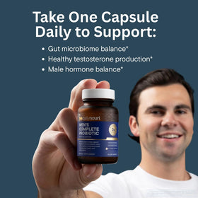 Capsules Daily Nouri Probiotiques pour Hommes sur fond blanc