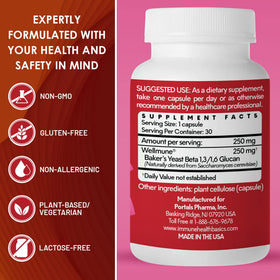 Capsules daily wellness Health Basics sur une surface blanche