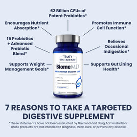 Capsules de 1MD Nutrition BiomeMD dans une main