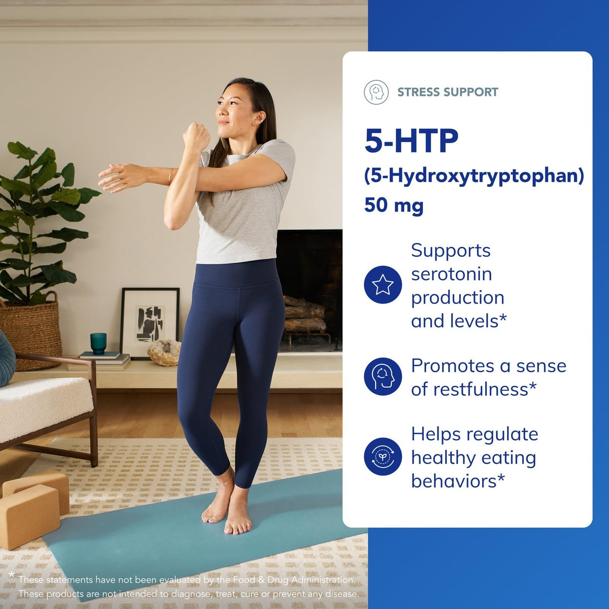 Capsules de 5-HTP Pure Encapsulations sur fond blanc