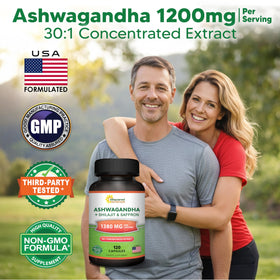 Capsules de Ashwagandha aSquared Nutrition sur fond blanc
