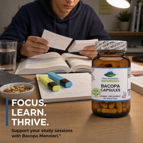 Capsules de Bacopa Monnieri avec une cuillère pour dosage
