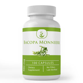 Capsules de Bacopa Monnieri PURE ORIGINAL INGREDIENTS, flacon avant