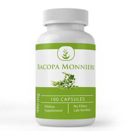 Capsules de Bacopa Monnieri PURE ORIGINAL INGREDIENTS, flacon avant