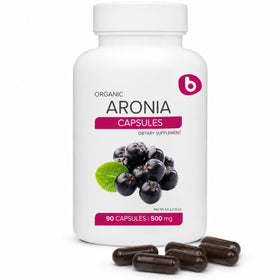 Capsules de baies d'aronia bio 500mg, 90 capsules dans l'emballage