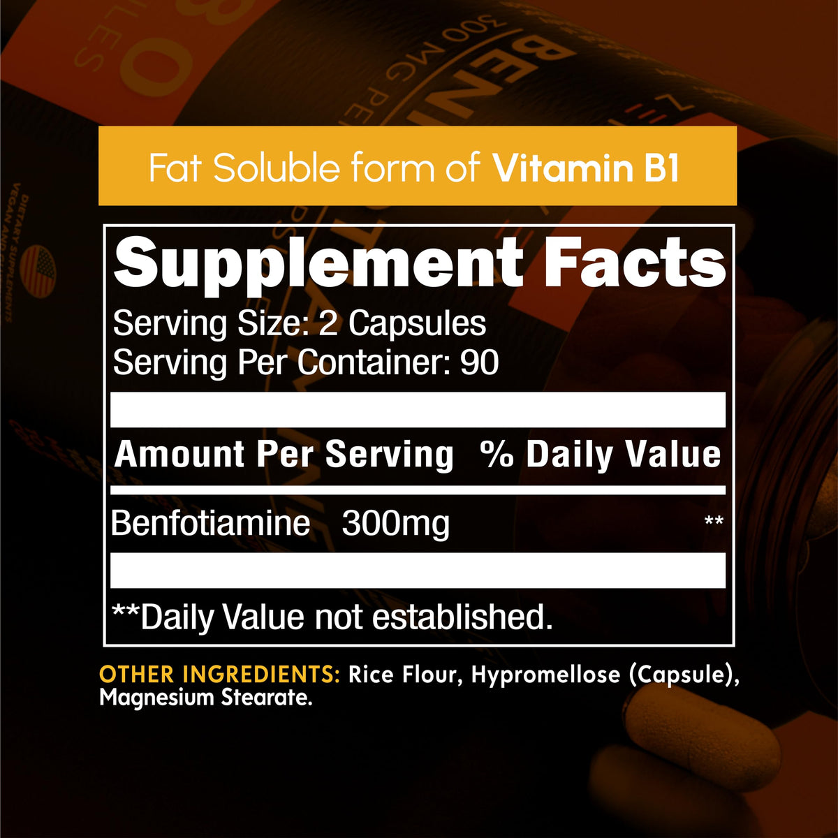 Capsules de Benfotiamine 300mg Zenavea sur fond blanc