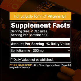 Capsules de Benfotiamine 300mg Zenavea sur fond blanc