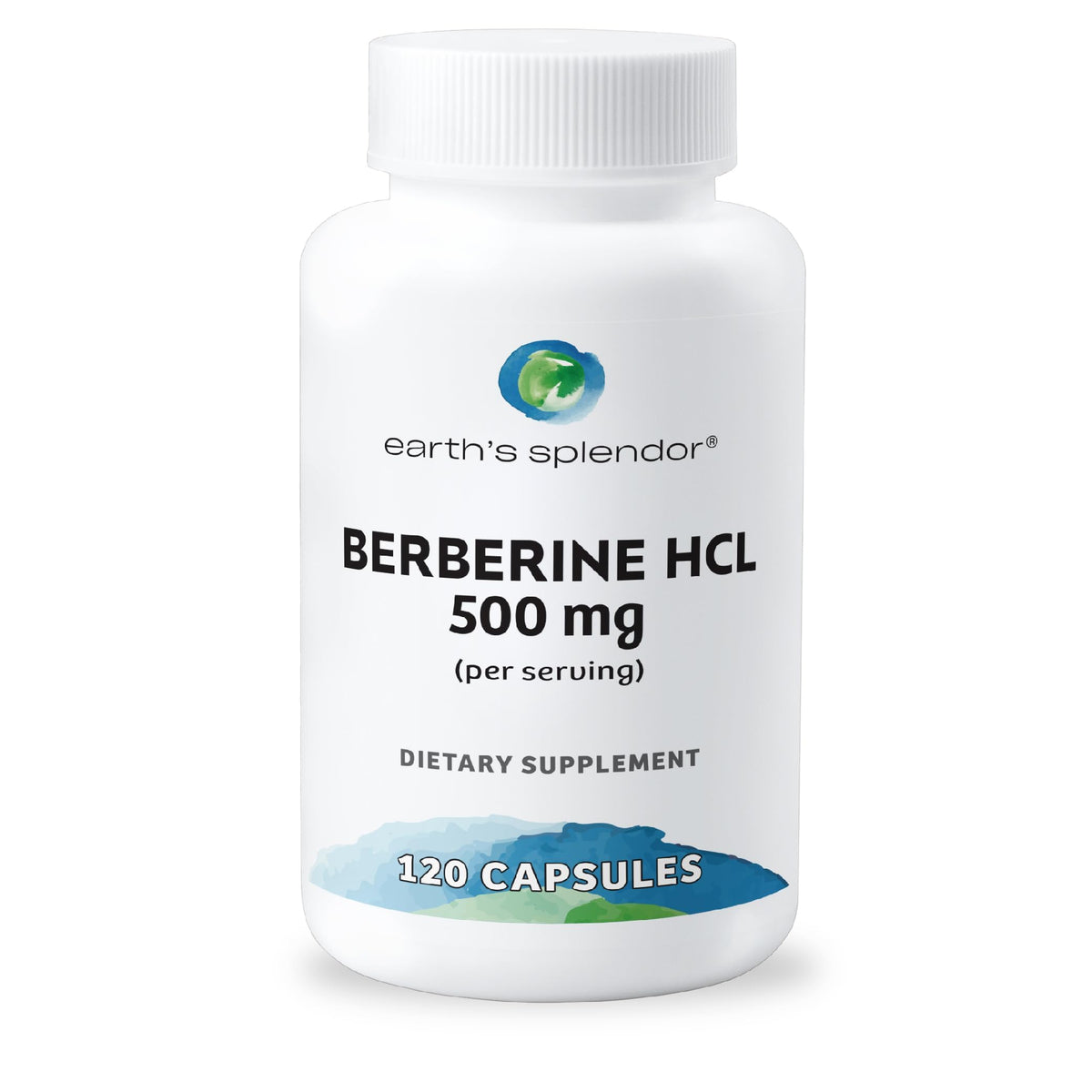 Capsules de Berbérine 500mg d'Earth's Splendor, vue de face