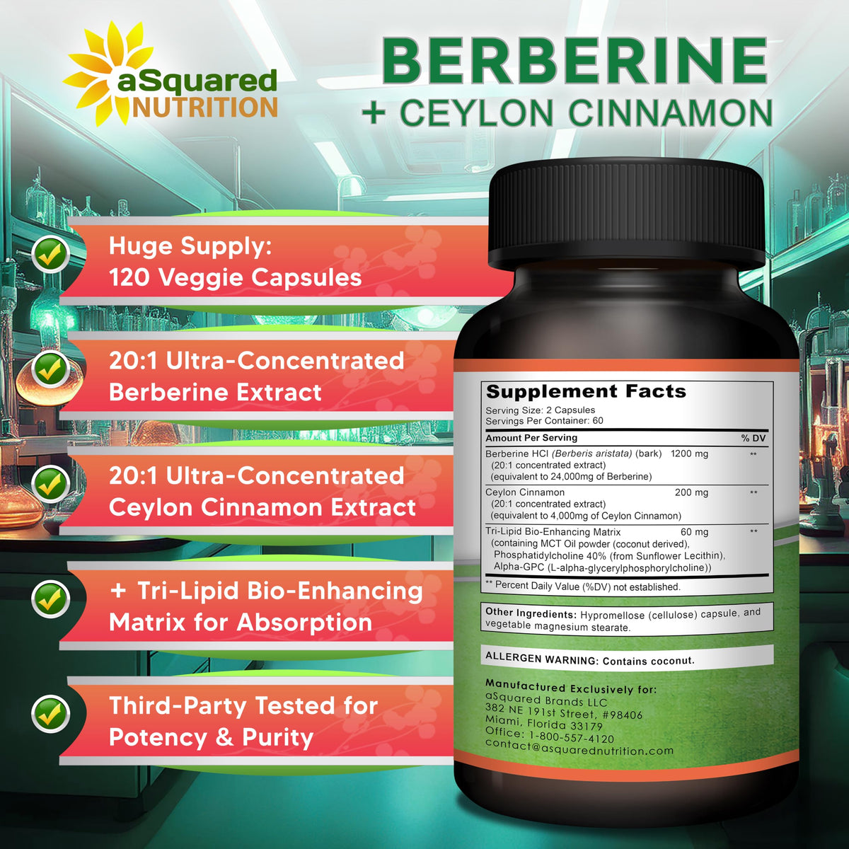 Capsules de Berbérine avec Cannelle de Ceylan sur une table
