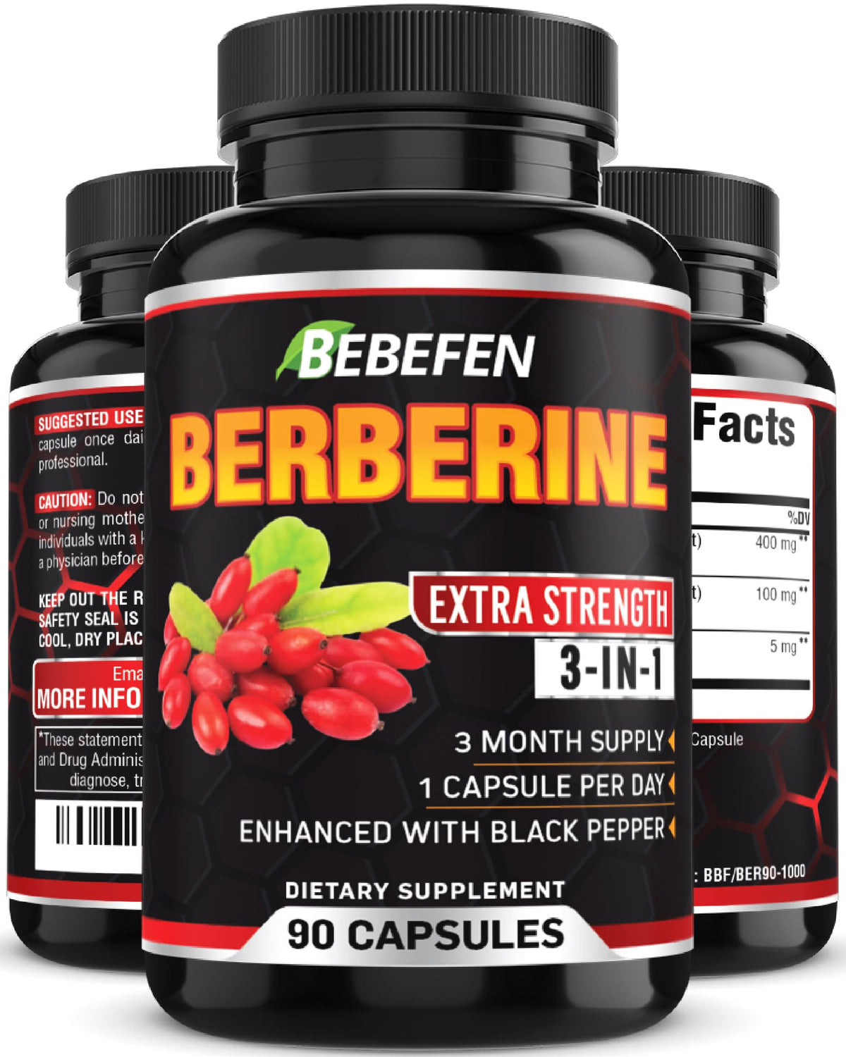 Capsules de Berbérine BEBEFEN vue avant avec étiquette