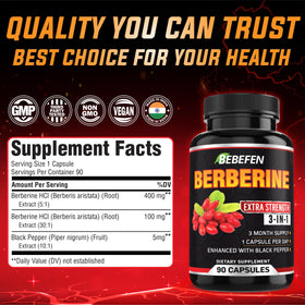 Capsules de Berbérine BEBEFEN vue de côté dans l'emballage