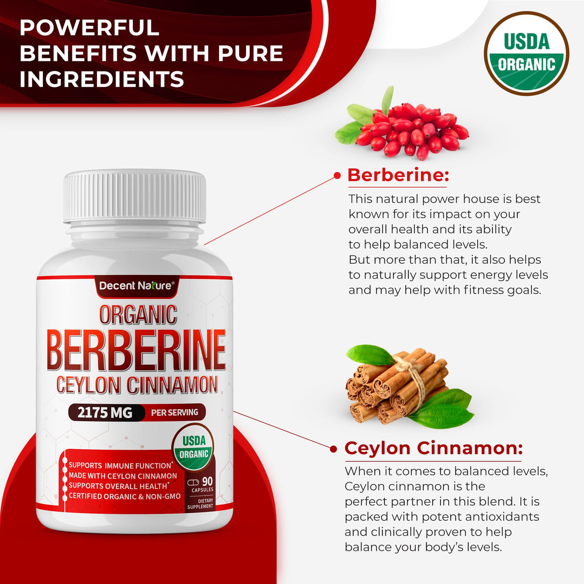 Capsules de berbérine bio sur une surface blanche