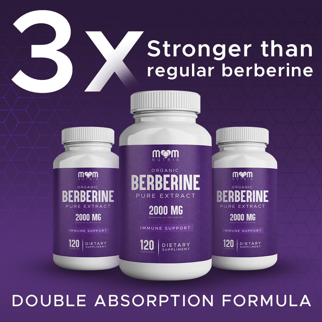 Capsules de berbérine bio THE MONK sur fond blanc