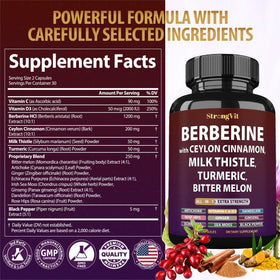 Capsules de Berbérine et Cannelle de Ceylan StrongVit sur une table