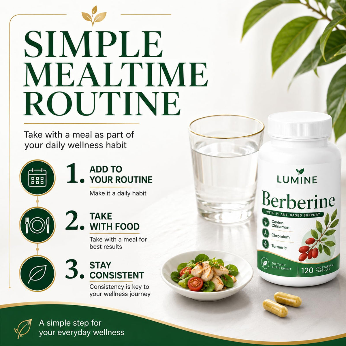 Capsules de berbérine Lumine Organics dans une main