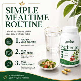 Capsules de berbérine Lumine Organics dans une main